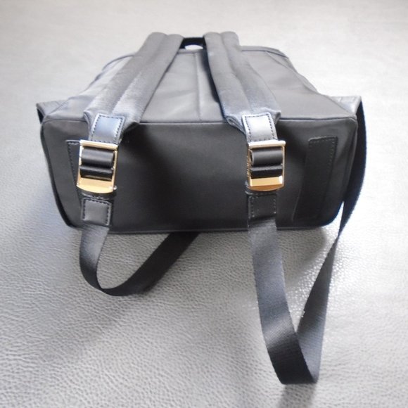 Michael Kors Polly MK MD Slim Zip Backpack Black Nylon Gold 30S9GP5B8C main image 6